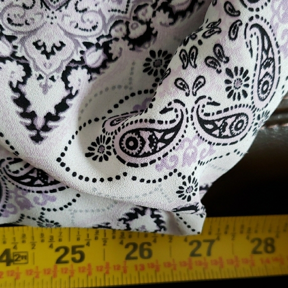 Cynthia Rowley Purple Graphic Tunic 3/4 Sleeves - Picture 5 of 5